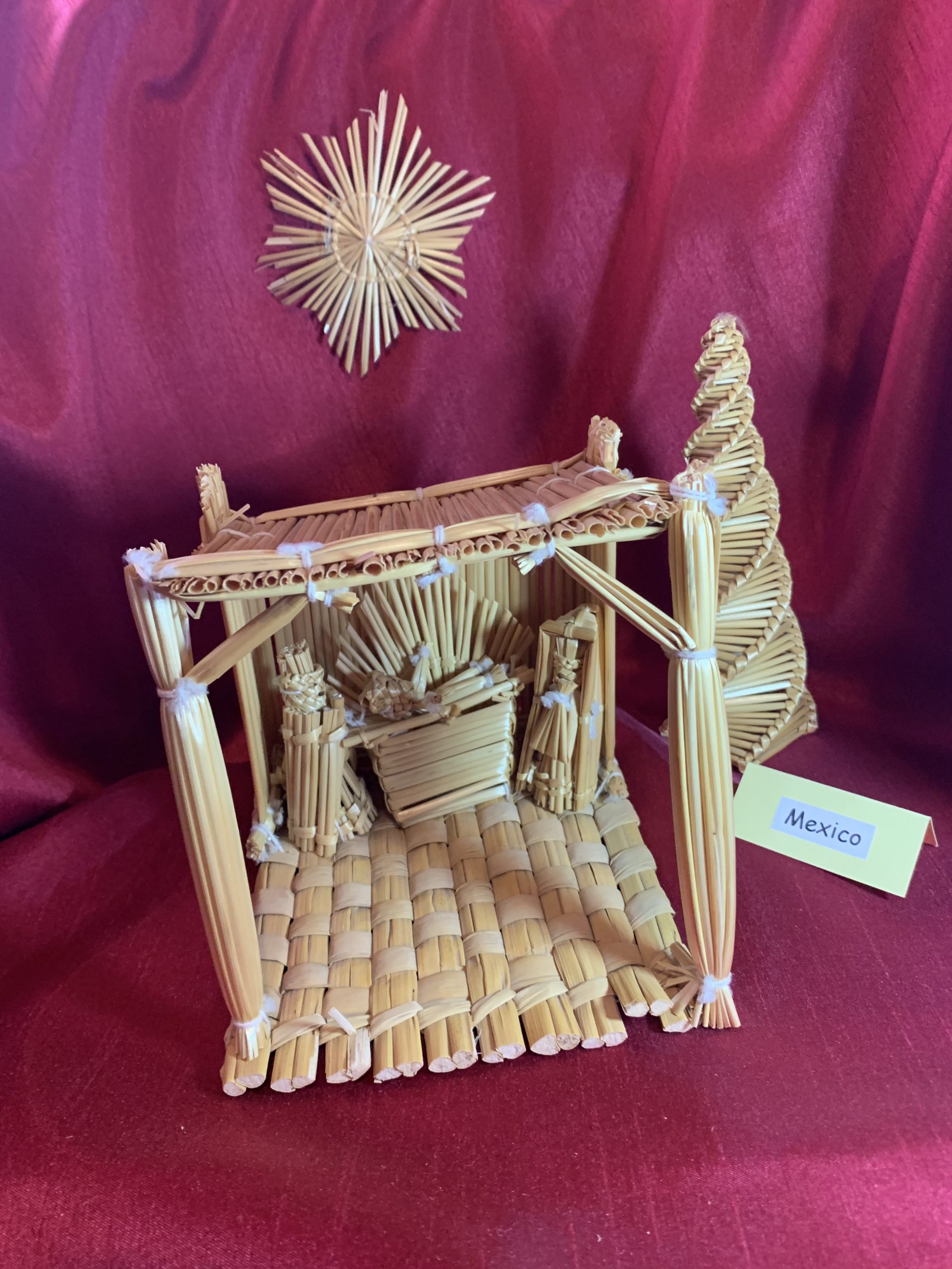 crèche from Mexico is made from straw.