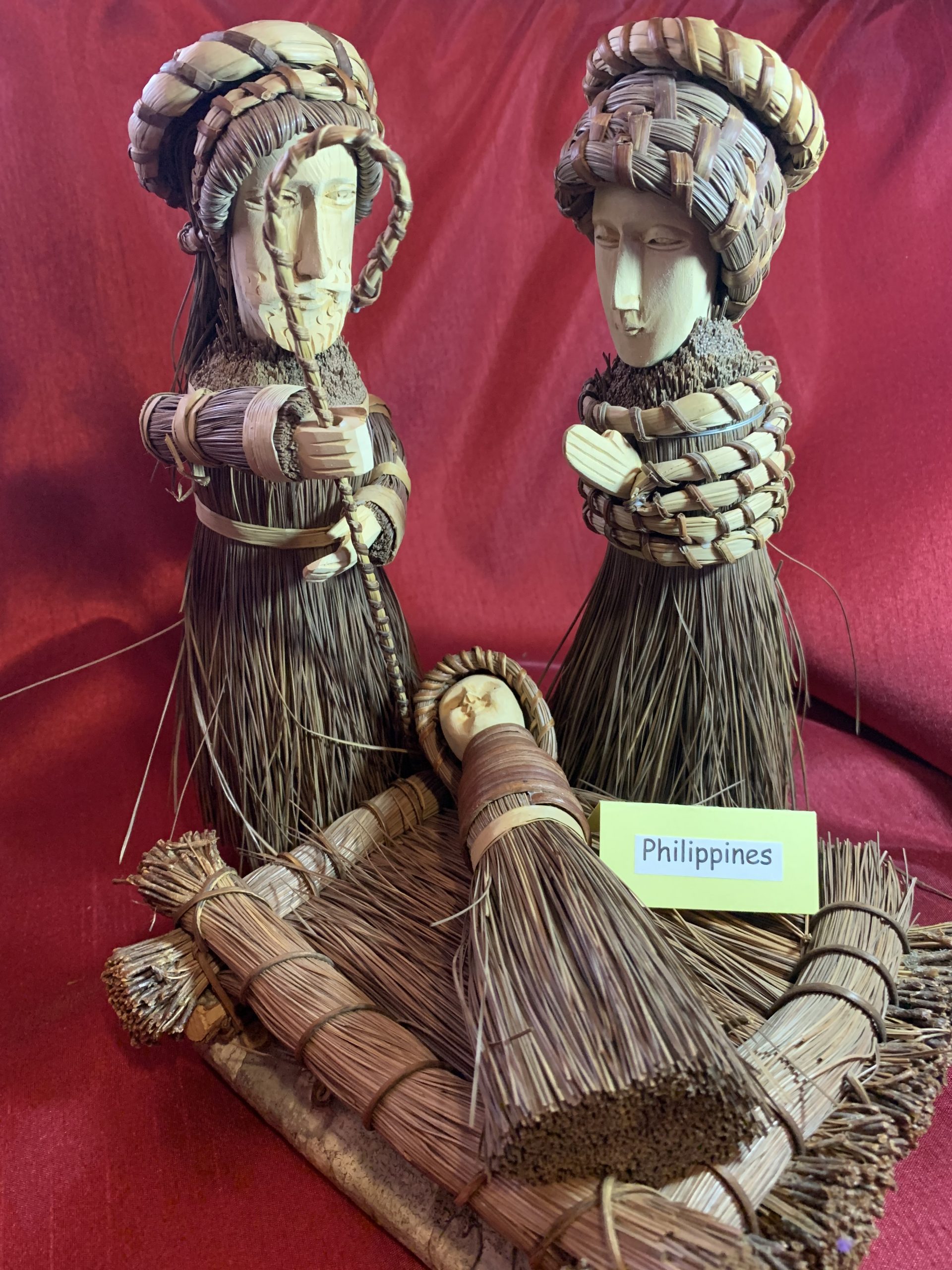 crèche from Philippines is made from pine needles.