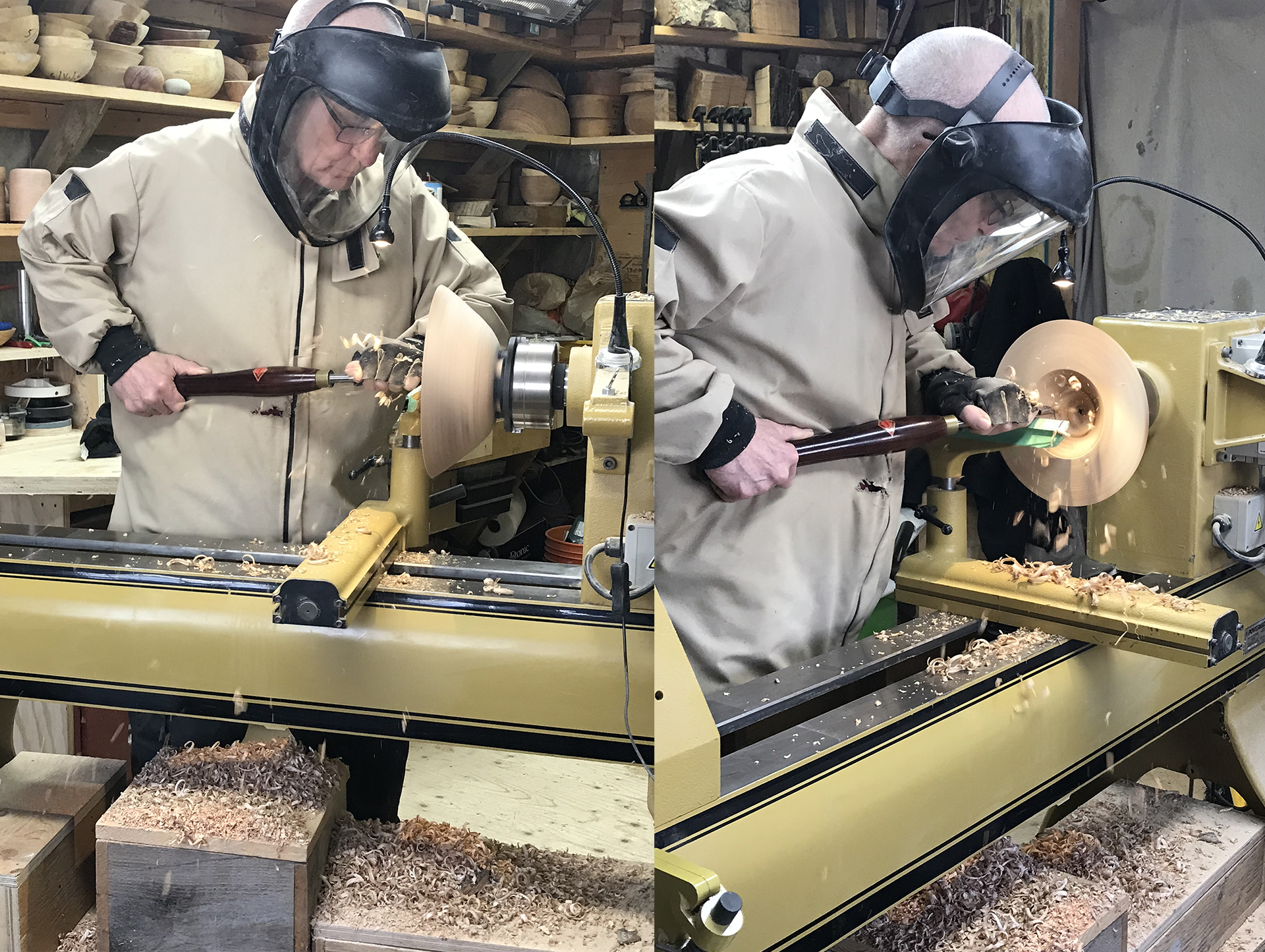 Ken Black rough turning bowls. Images by Jon Peter.