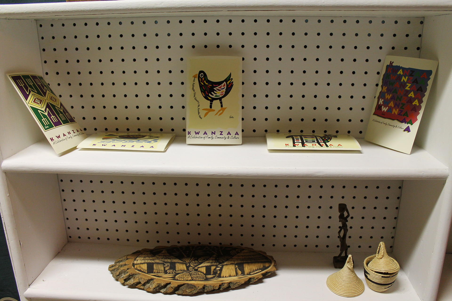 display of kwanza items on shelves