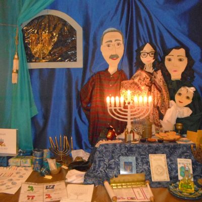 d. Hanukkah 2017-2018 display, family Hanukkah Display