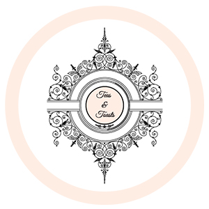 Tea and Toasts logo with decorative filigrie